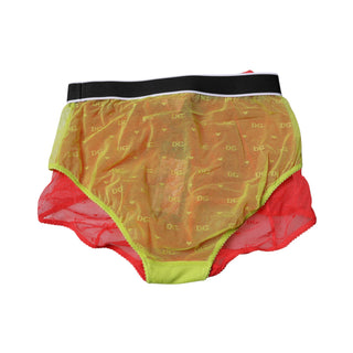 Rot Gelb Tüll Mittelhohe Slip Unterwäsche