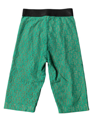 Green Logo Monogram Cropped Tights Underwear