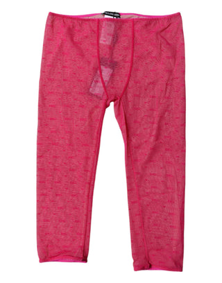 Mallas cortas ajustadas de encaje con logo fucsia Lencería Ropa interior