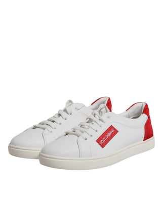 Zapatillas bajas de cuero de gamuza blanca