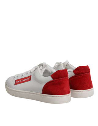 Zapatillas bajas de cuero de gamuza blanca
