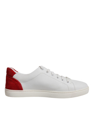 Zapatillas bajas de cuero de gamuza blanca