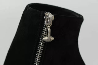 Black Suede Studded Heels Ankle Boots Shoes