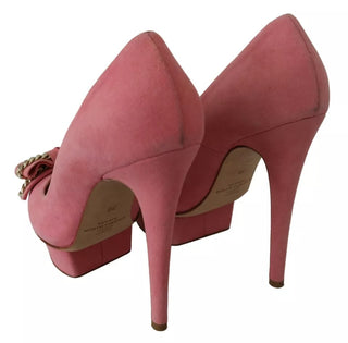 Pinke Schleifen-Stiletto-Absatzschuhe
