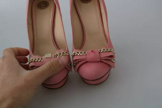 Pinke Schleifen-Stiletto-Absatzschuhe
