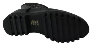Schwarze Leder-Reißverschluss-Stiefeletten