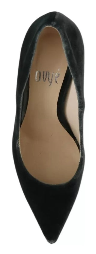 Gray Velvet Dress Stiletto Pumps Shoes