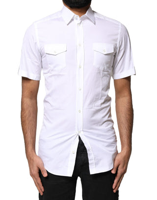 Weißes GOLD Knopfleisten Freizeit Herren Polo-Shirt