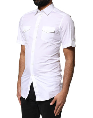 Weißes GOLD Knopfleisten Freizeit Herren Polo-Shirt