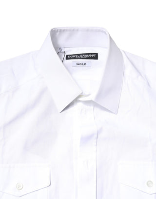 Weißes GOLD Knopfleisten Freizeit Herren Polo-Shirt