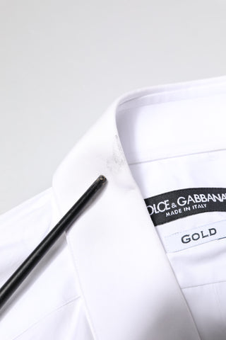 White GOLD Cotton Long Sleeves Men Dress Shirt
