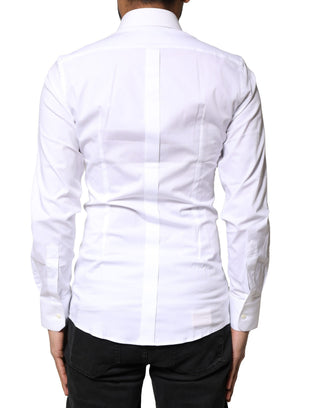 Camisa de vestir de manga larga de algodón blanco GOLD