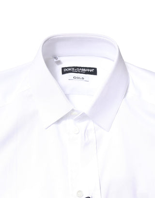 Camisa de vestir de manga larga de algodón blanco GOLD