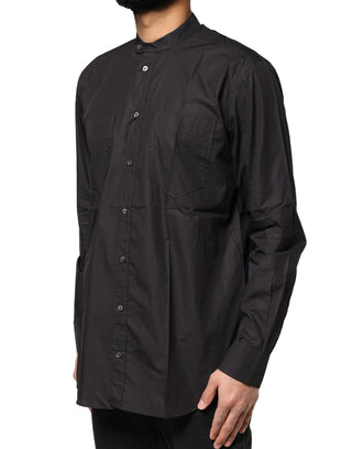 Black Cotton Button Down Men Casual Shirt
