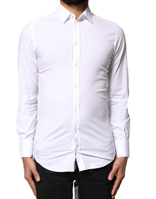 Camisa de vestir de manga larga de algodón blanco GOLD