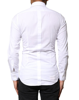 Camisa de vestir de manga larga de algodón blanco GOLD