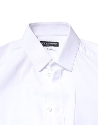 Camisa de vestir de manga larga de algodón blanco GOLD