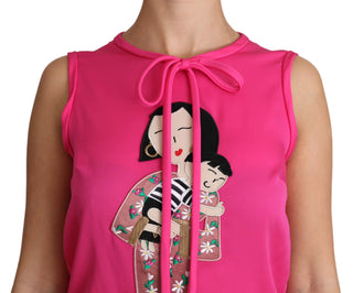 Pink Familie Seidentank Mama Bluse Oberteil Hemd