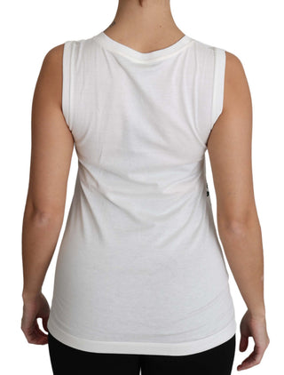 Camisa sin mangas de algodón blanca #dgfamily
