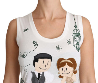Camisa sin mangas de algodón blanca #dgfamily