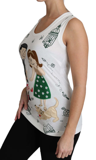 Camisa sin mangas de algodón blanca #dgfamily