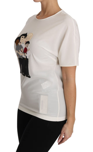 Camiseta de seda blanca elástica #dgfamily