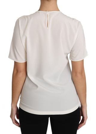 Camiseta de seda blanca elástica #dgfamily