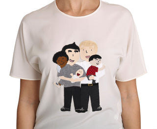 Camiseta de seda blanca elástica #dgfamily