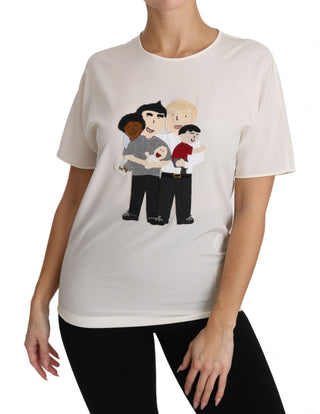 Camiseta de seda blanca elástica #dgfamily