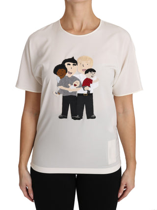 Camiseta de seda blanca elástica #dgfamily