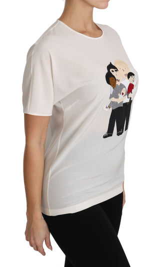 Camiseta de seda blanca elástica #dgfamily