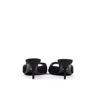 Black Cotton Mules