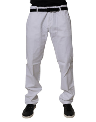 White Cotton Straight Men Denim Jeans