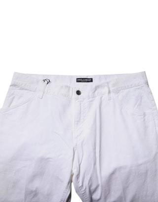 White Cotton Straight Men Denim Jeans