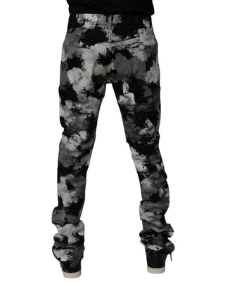 Multicolor Camouflage Tattered Skinny Denim Jeans