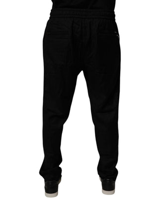 Schwarze Jogginghose aus Wolle
