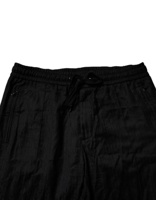 Schwarze Jogginghose aus Wolle