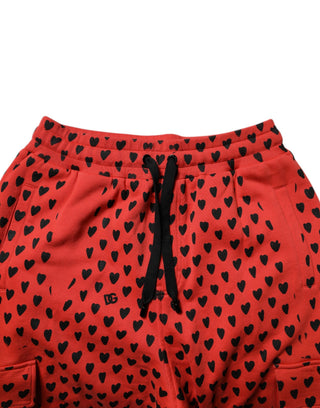 Pantalones jogger rojos con corazones para hombre