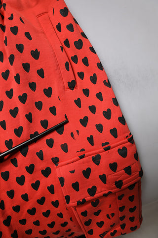 Pantalones jogger rojos con corazones para hombre