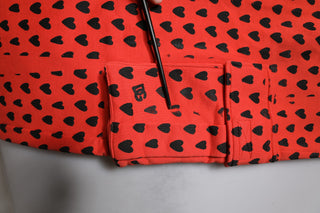 Pantalones jogger rojos con corazones para hombre