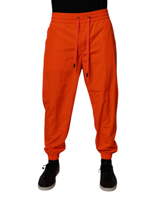 Pantalones jogger naranjas de poliéster para hombre