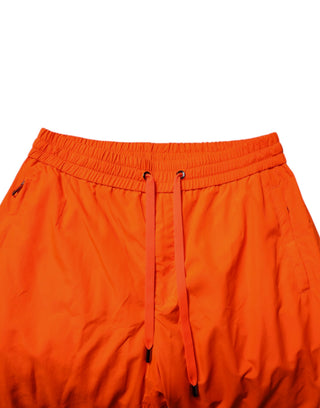 Pantalones jogger naranjas de poliéster para hombre