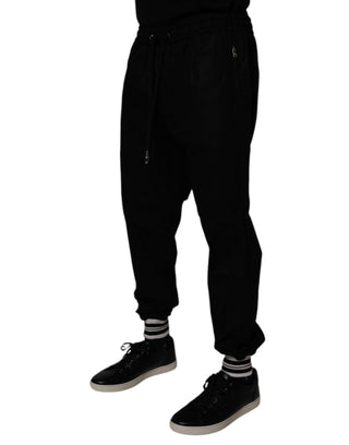 Pantalones jogger de algodón negro para hombre