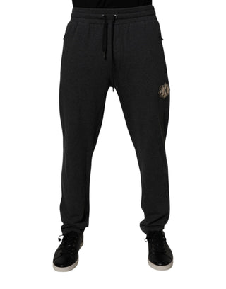 Pantalones jogger grises con logo de algodón gris oscuro