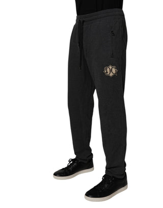 Pantalones jogger grises con logo de algodón gris oscuro