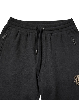 Pantalones jogger grises con logo de algodón gris oscuro
