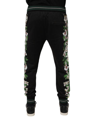 Schwarze Jogginghose mit Blumenmuster für Herren
