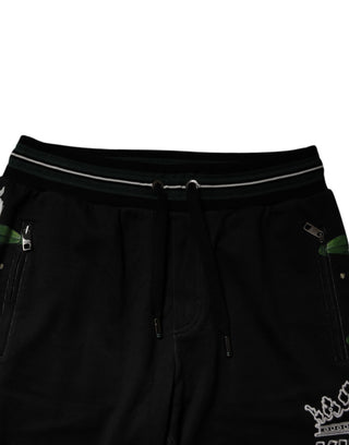 Schwarze Jogginghose mit Blumenmuster für Herren