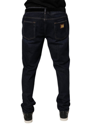 Dark Blue Cotton Stretch Skinny Denim Jeans