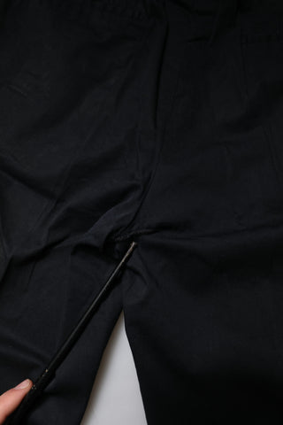 Schwarze schmale Stretch-Anzughose aus Baumwolle